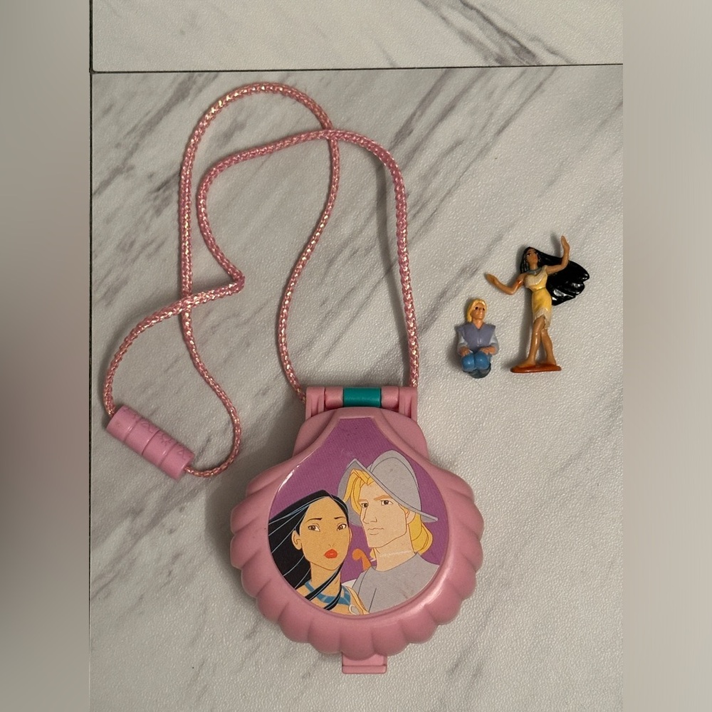 Vintage 90s Disney Pocahontas Once Upon A Time Locket play set